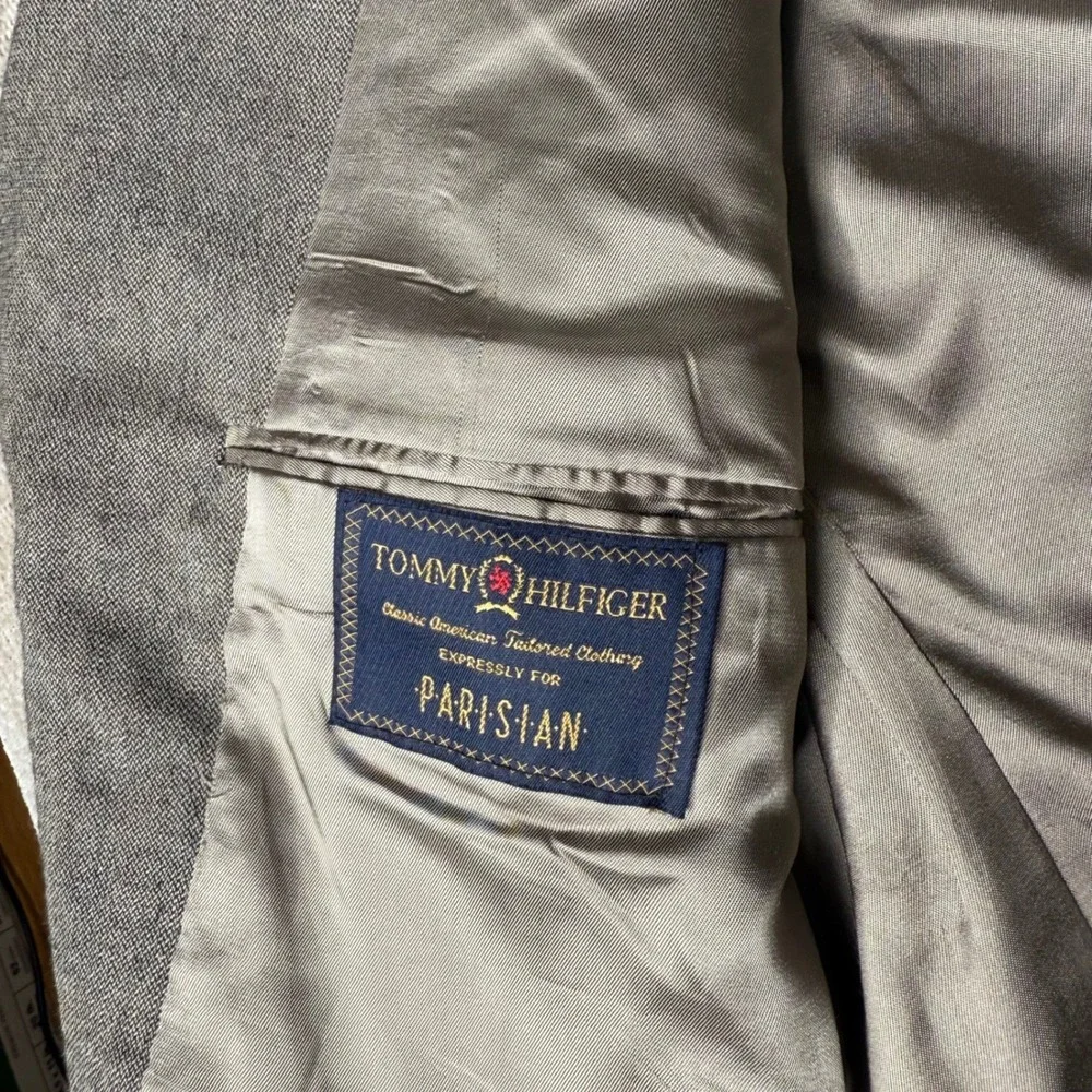 Tommy Hilfiger Blazer Sport‎ Coat Herringbone Classic Fit Made in USA 44L